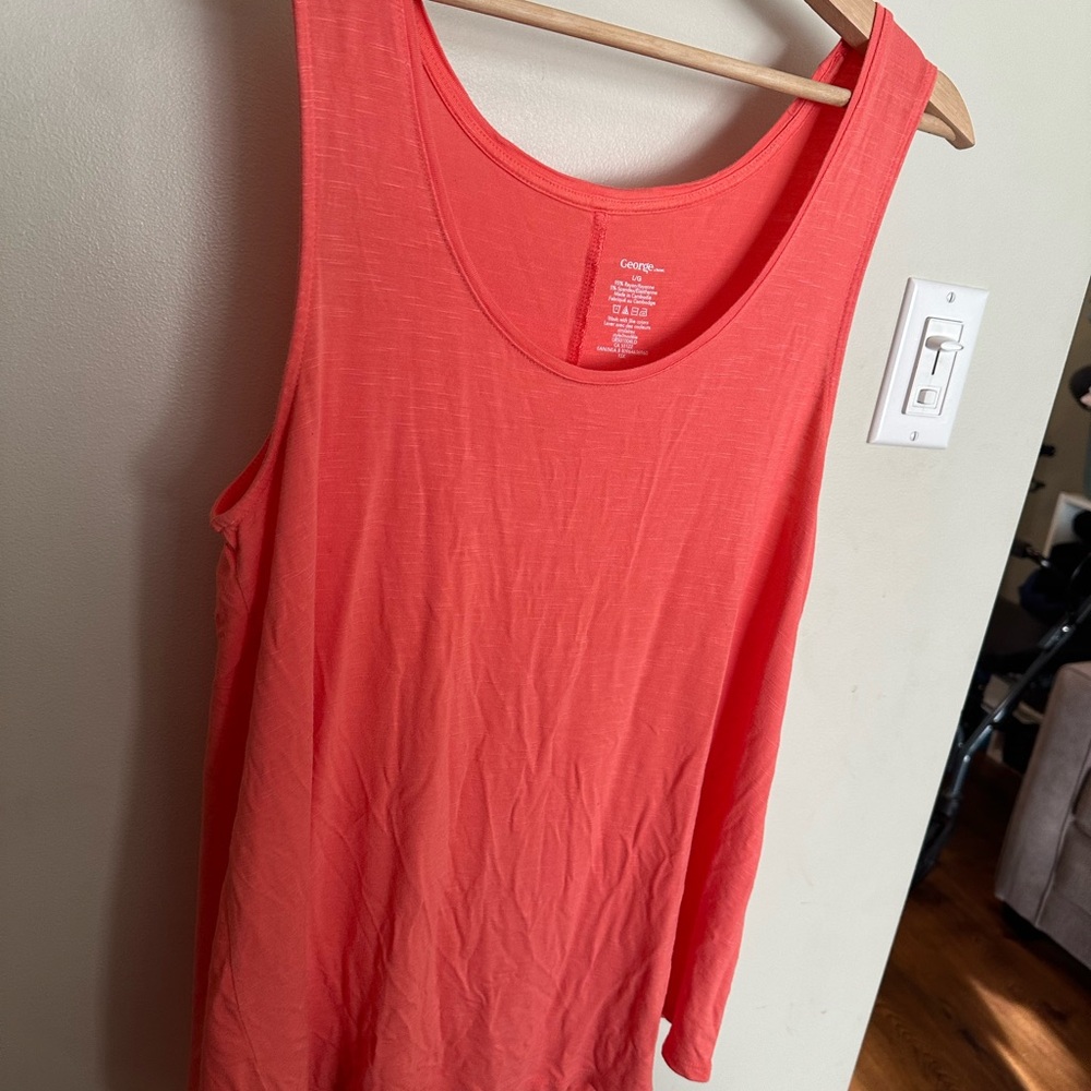 5/$20 XL, George Coral Scoop Neck Tank Top - Picture 3 of 8